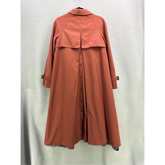 Vintage Junior Gallery Women Brown Cotton Blend Button Front Trench Coat Size 11 - Picture 8 of 12
